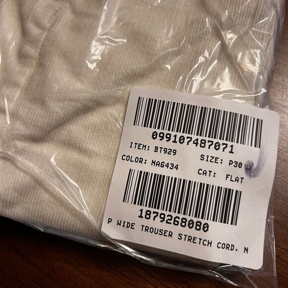J Crew Wide Leg Corduroy Trousers 30 30P P30 10 White NWT Pant Cord BT929 J.Crew - Picture 5 of 5